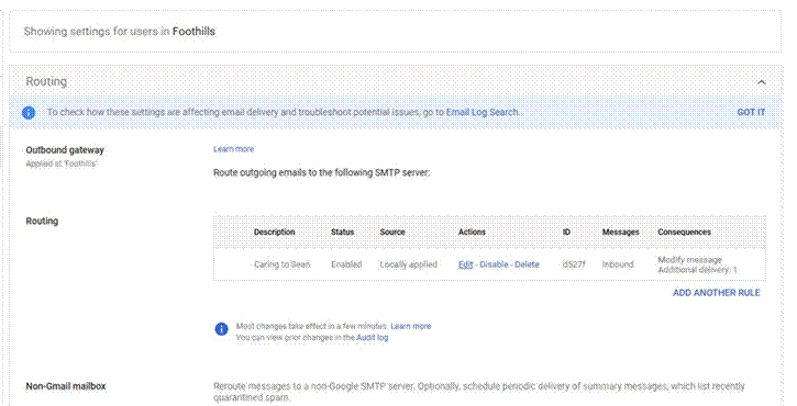 Title: Steps 3 and 4 screenshot - Description: Routing rules list showing Edit, Disable, Delete actions