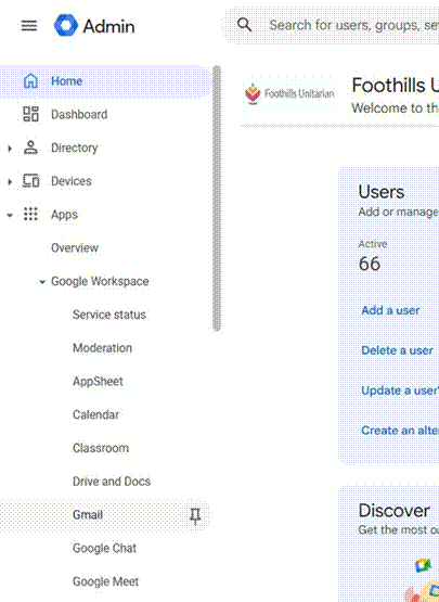 Title: Step 2 screenshot - Description: Google Workspace Admin Console navigation